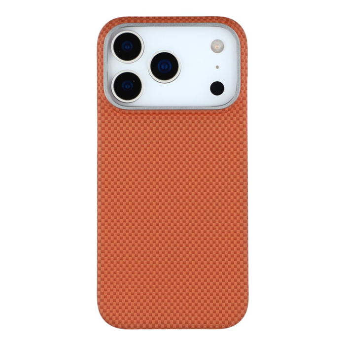 A-One Brand - iPhone 17 Pro Mobilskal MagSafe Carbon Fiber - Orange/Röd
