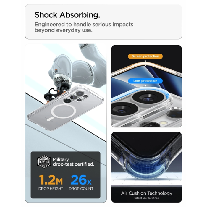 Spigen - Spigen Mobilskal För Galaxy S26 Ultra MagSafe Ultra Hybrid - Clear/Vit