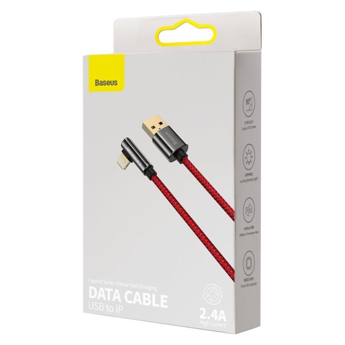 UTGATT5 - Baseus Lightning Kabel USB 2.4A 1m - Röd