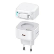 USAMS - USAMS Väggladdare 35W Gan 1xUSB-C med Lightning kabel (endast huvud) - vit
