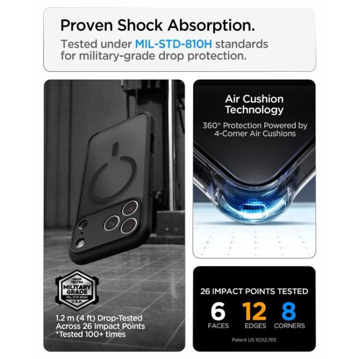 Spigen - Spigen Mobilskal För iPhone 18 Pro/17 Pro Magsafe Ultra Hybrid - Frost Svart