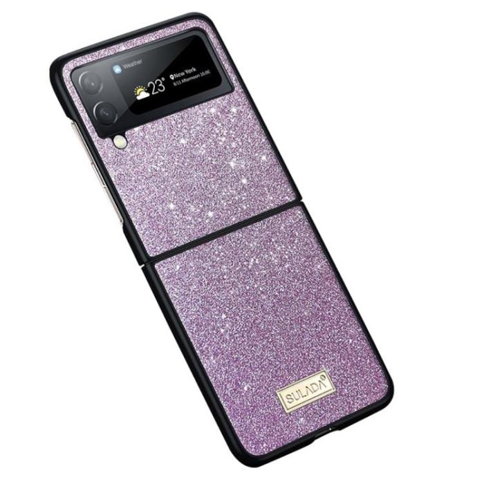 SULADA - SULADA Galaxy Z Flip 4 Skal Glitter Sequins - Lila