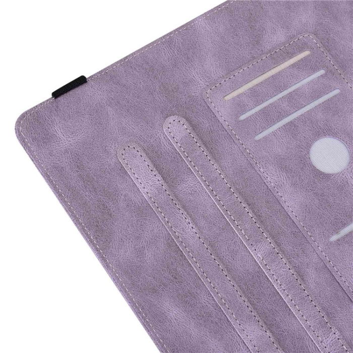 A-One Brand - iPad 10.9 (2022) Fodral Butterfly Flower Imprinted - Lila