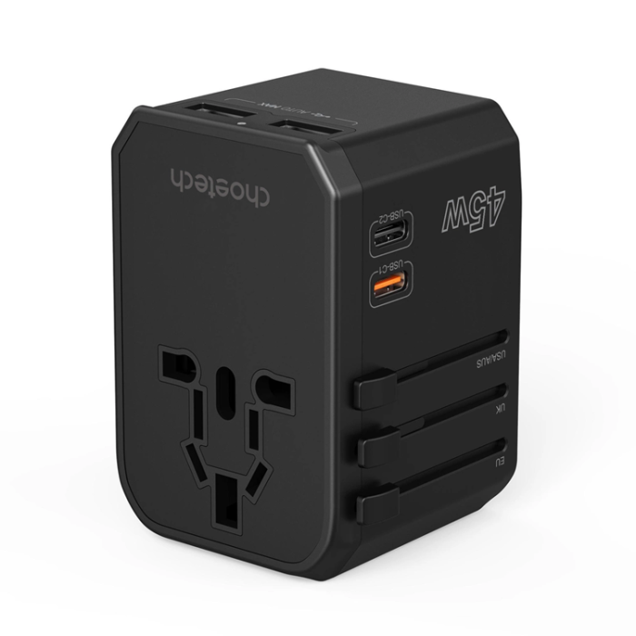 Choetech - Choetech GaN Reseladdare 45W USB-C USB-A - Svart