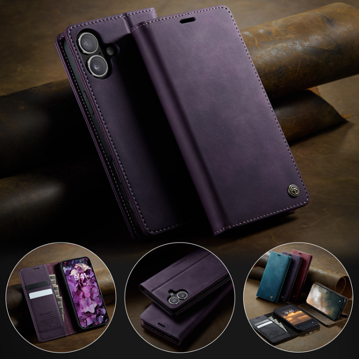 Caseme - Caseme iPhone 17 Plånboksfodral RFID Blocking 033 Series - Lila