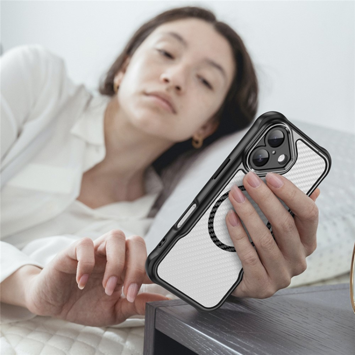 A-One Brand - iPhone 17 Mobilskal MagSafe Carbon Fiber - Svart