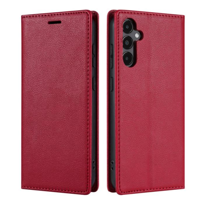 Amorus - Samsung Galaxy S26 Plånboksfodral Magnetisk Stängning Konstläder - Röd