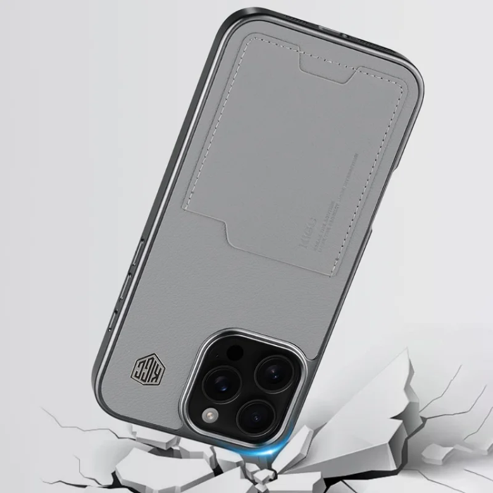 KIGC - KIGC iPhone 16 Pro Mobilskal Korthållare Electroplating - Svart