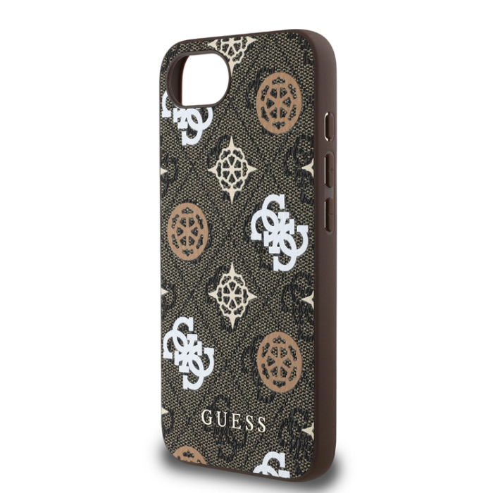 Guess - Guess iPhone 16e Mobilskal MagSafe PU 4G Peony - Brun