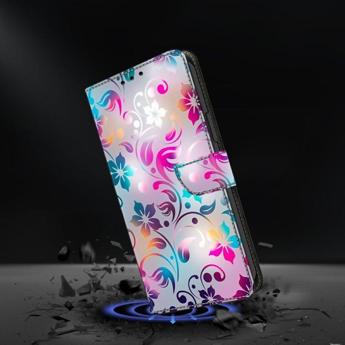 OEM - Craft Flowers Samsung Galaxy A57 Plånboksfodral Konstläder - Vit