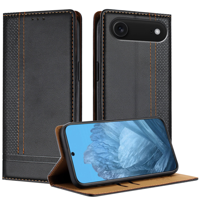A-One Brand - iPhone 17 Air Plånboksfodral L Shaped Grid Pattern - Svart
