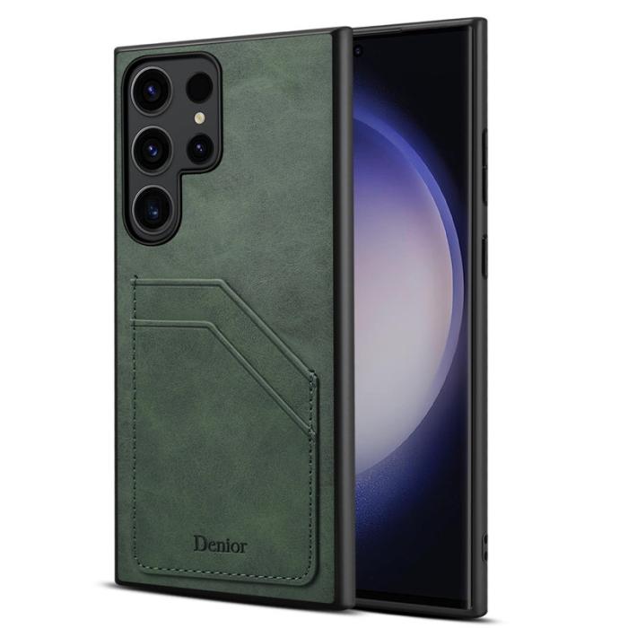 DENIOR - DENIOR Samsung Galaxy S23 Ultra Fodral KonstLäder Grön