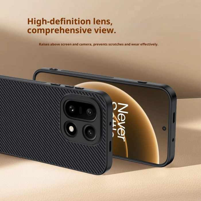 A-One Brand - OnePlus 15 5G Mobilskal Carbon Fiber Texture Läder - Guld