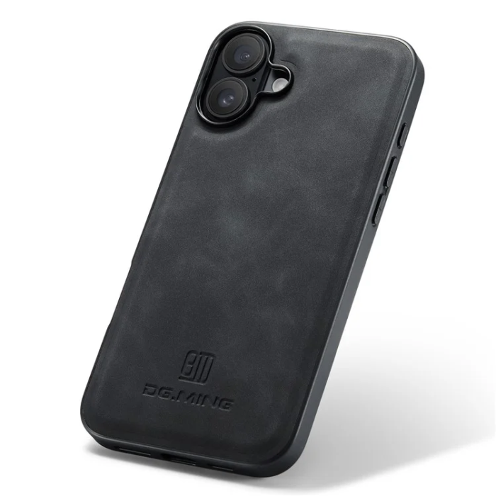 DG.MING - DG.MING iPhone 16 Plus Mobilskal Hybrid Läder - Svart