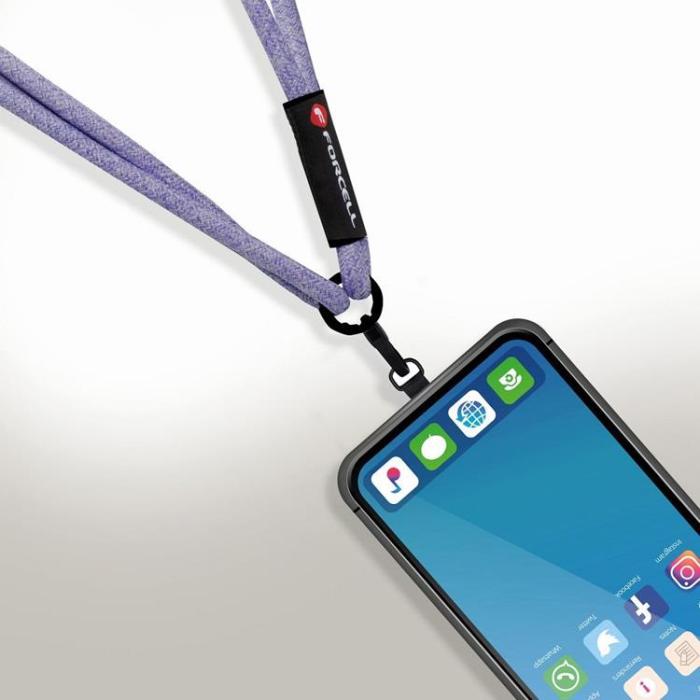Forcell - Forcell Crossbody Mobilrem Lanyard med Justerbar Längd - Grå