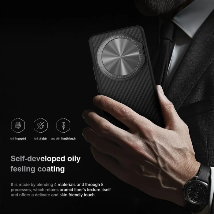 Nillkin - Nillkin Xiaomi 14 Ultra Mobilskal Carboprof Kickstand - Svart