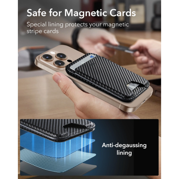 ESR - ESR MagSafe Korthållare Stativ Classic RFID - Carbon Fiber Svart