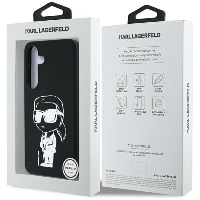 KARL LAGERFELD - Karl Lagerfeld Galaxy S25 Mobilskal MagSafe Silikon Graffiti Ikonik - Svart