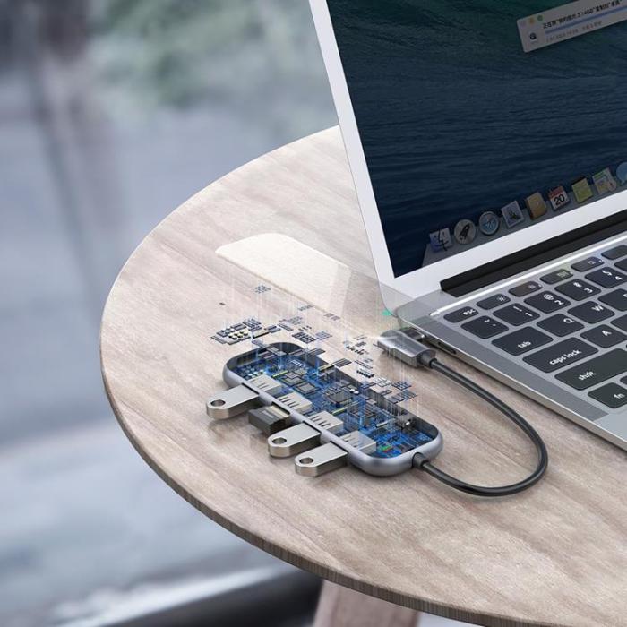 UTGATT1 - Baseus HUB USB-C Till 4x USB - Grå