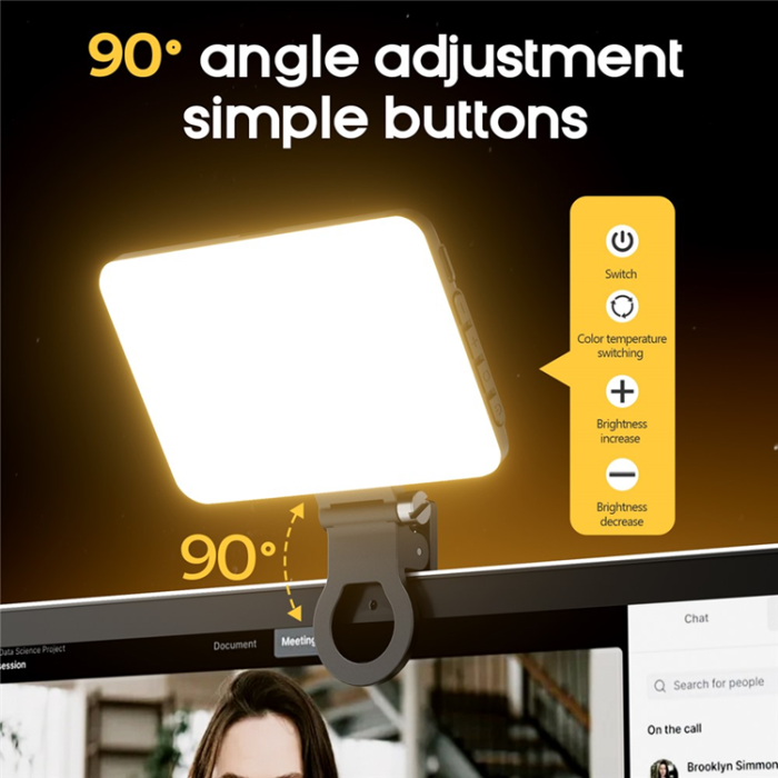 OEM - Bärbar Selfielampa för Liveströmmande Videokonferenser 2000mAh XJ103 Pro