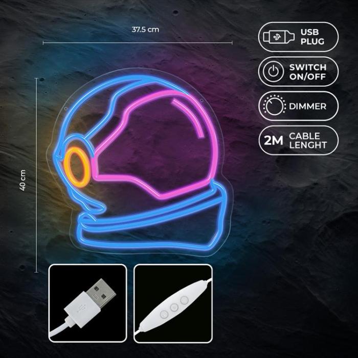 Forever Light - Forever Light Neon LED PLEXI ASTRONAUT FPNE22 - Flerfärgad