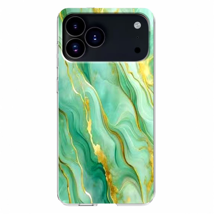 A-One Brand - iPhone 17 Pro Max Mobilskal Marble Pattern Printing Soft - Grön