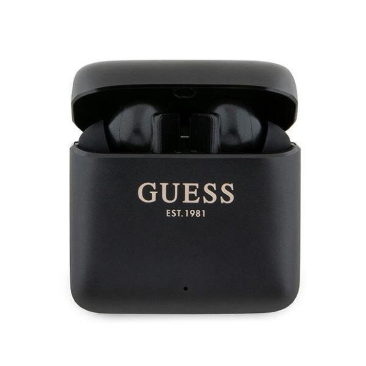 Guess TWS Bluetooth In-Ear Hörlurar + Dock Printed Logo Svart | 505771 | AlltMobil
