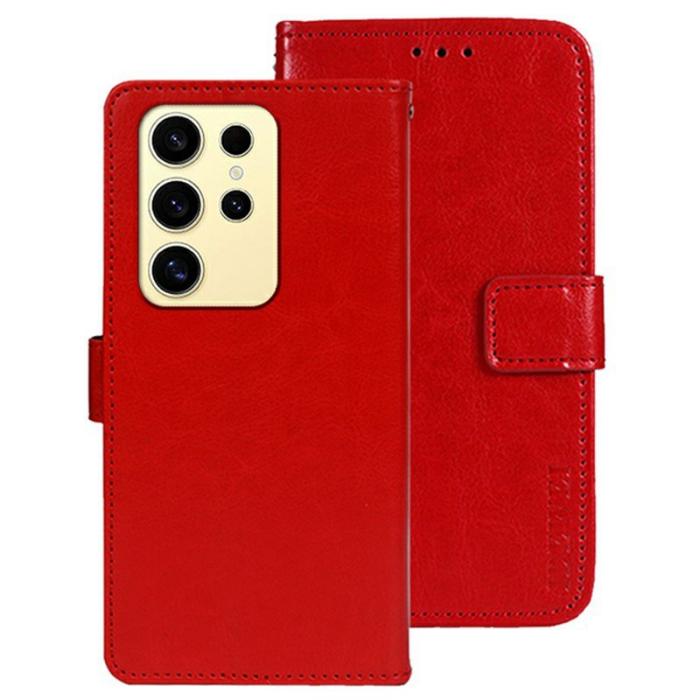 IDEWEI - IDEWEI Mobilfodral för Samsung Galaxy S26 Ultra Konstläder Kickstand - Röd