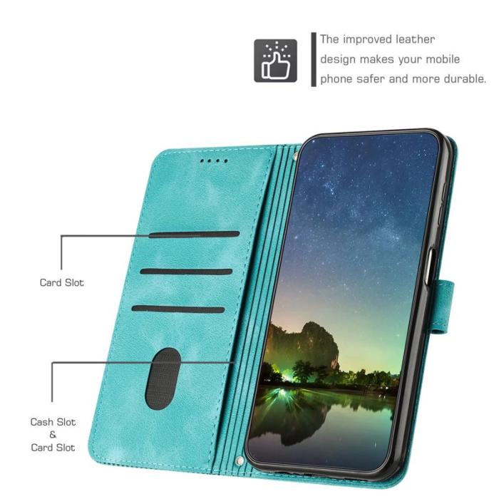 OEM - Mobilfodral för Samsung Galaxy S26 Konstläder med handrem - Grön