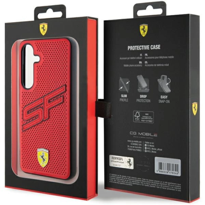 Ferrari - Ferrari Galaxy S24 Mobilskal Big SF Perforated - Röd