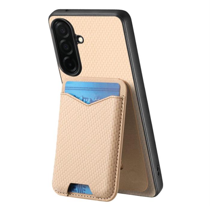 CASENEO - CASENEO Mobilskal för Samsung Galaxy S26 Plus Kickstand Konstläder - Aprikos
