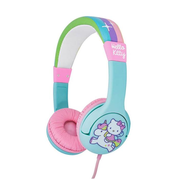 Hello Kitty - HELLO KITTY Hörlurar Junior On-Ear 85dB Enhörning - Grön / Rosa