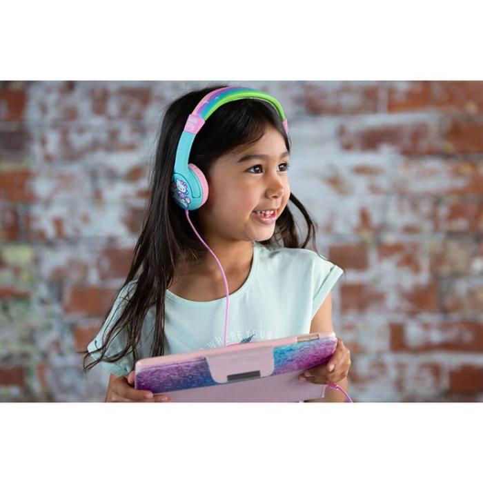 Hello Kitty - HELLO KITTY Hörlurar Junior On-Ear 85dB Enhörning - Grön / Rosa