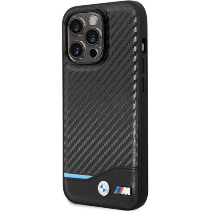 BMW - BMW iPhone 13 Pro Max Mobilskal Läder Carbon - Svart
