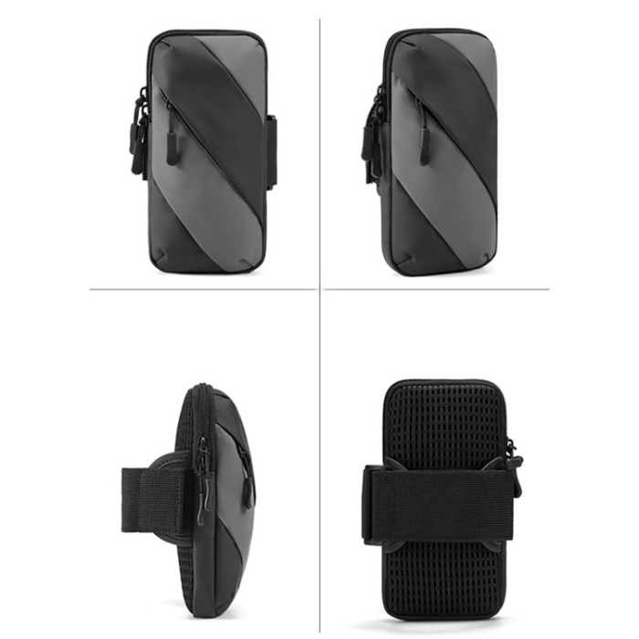 OEM - Universalt Sportarmband Vattenresistent Stripes - Grå/Svart