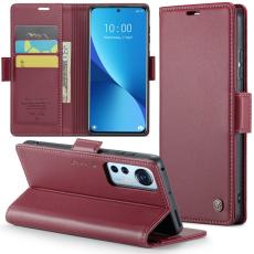 Caseme - CASEME Pl&aring;nboksfodral Konstl&auml;der f&ouml;r Xiaomi 12 5G - R&ouml;d