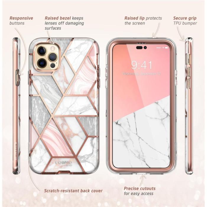 UTGATT1 - SupCase iPhone 14 Pro Max Skal Cosmo - Marble