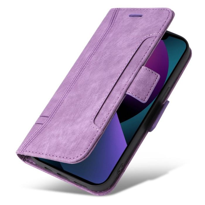 BETOPNICE - BETOPNICE 001 iPhone 15 Plånboksfodral i Konstläder - Lila