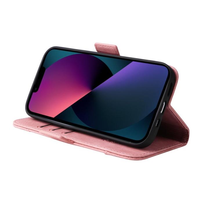 BETOPNICE - BETOPNICE 001 iPhone 15 Plånboksfodral i Konstläder - Rosa