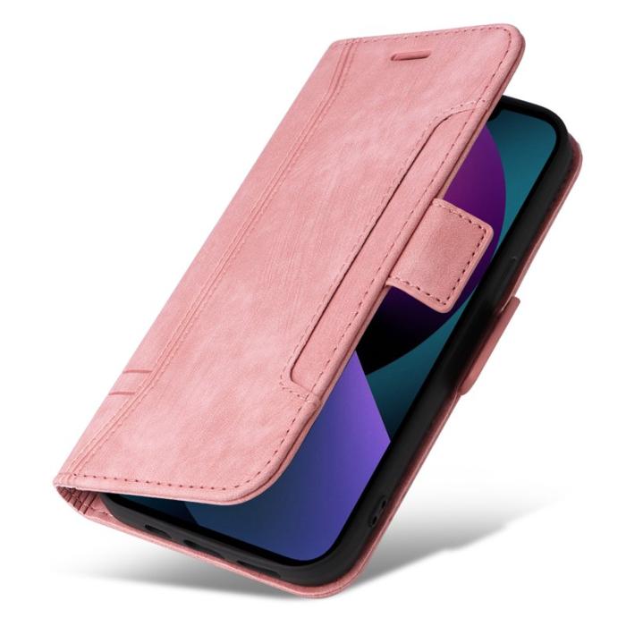 BETOPNICE - BETOPNICE 001 iPhone 15 Plånboksfodral i Konstläder - Rosa