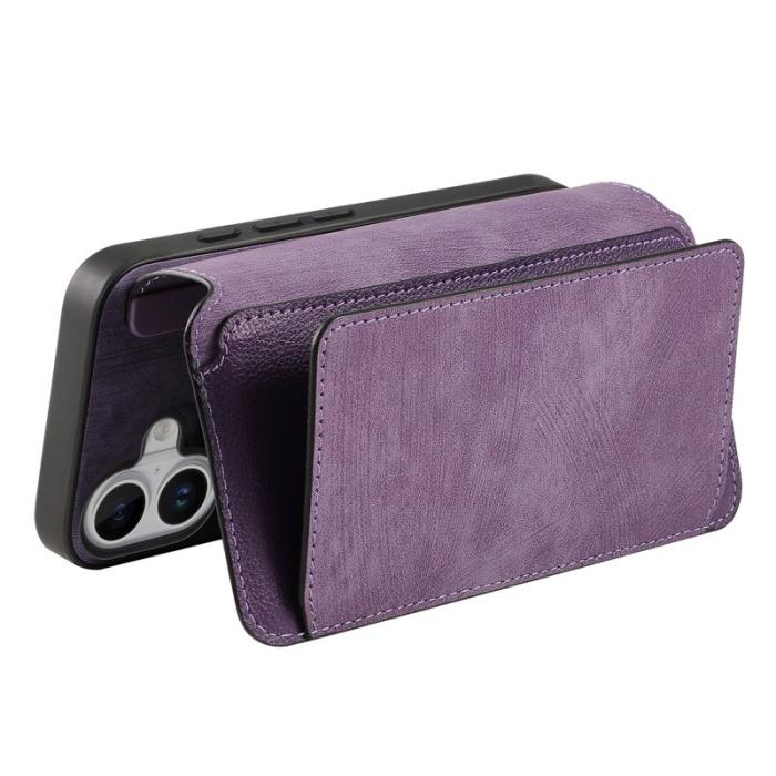 CASENEO - CASENEO MW-02 iPhone 16 Plus Plånboksfodral Konstläder - Lila
