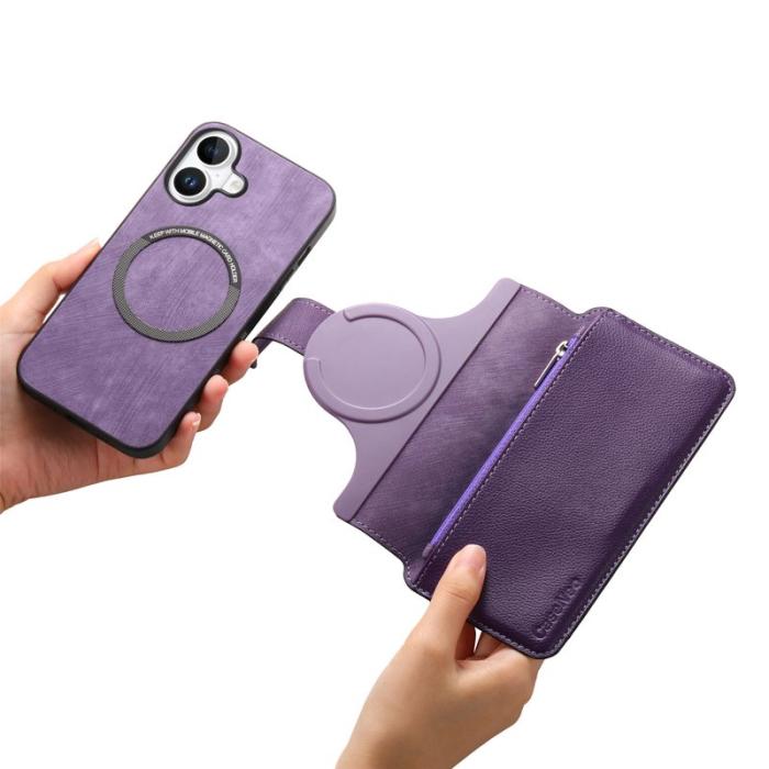 CASENEO - CASENEO MW-02 iPhone 16 Plus Plånboksfodral Konstläder - Lila