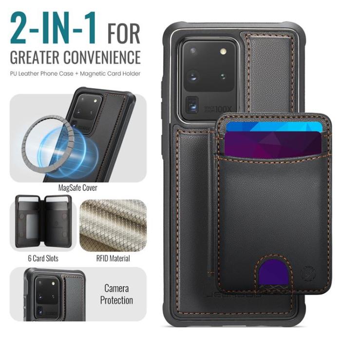 OEM - JEEHOOD Samsung Galaxy S20 Ultra Fodral Konstläder - Svart