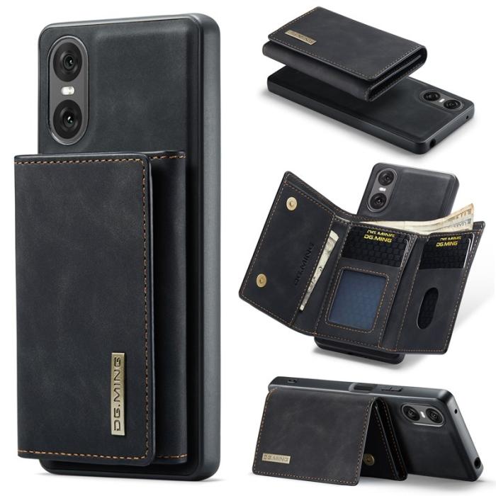 DG.MING - DG.MING Sony Xperia 10 VI Kickstand Konstläder Plånboksfodral Svart