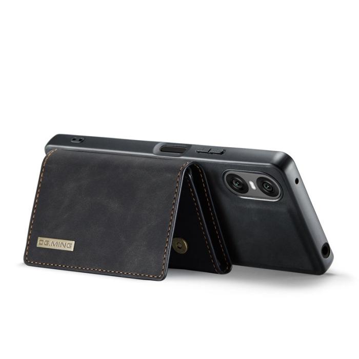 DG.MING - DG.MING Sony Xperia 10 VI Kickstand Konstläder Plånboksfodral Svart