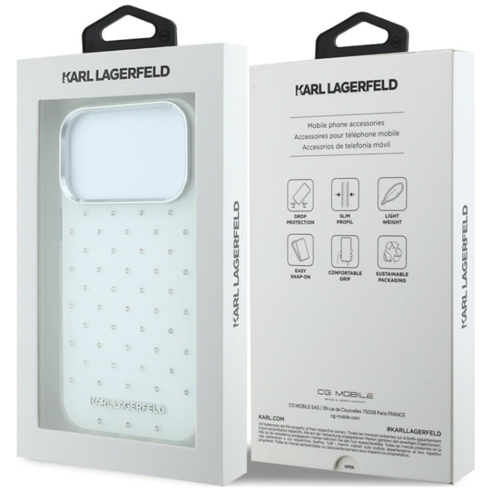 KARL LAGERFELD - Karl Lagerfeld Mobilskal För iPhone 18 Pro Max/17 Pro Max IML Rhinestones