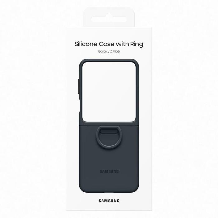 Samsung - Samsung Galaxy Z Flip 5 Mobilskal Silikon med Hållare - Blå