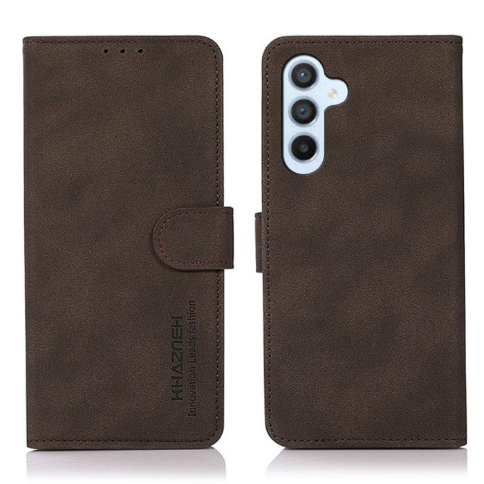 KHAZNEH - KHAZNEH för Samsung Galaxy S25/S24 Plånboksfodral Anti-Scratch Konstläder - Brun