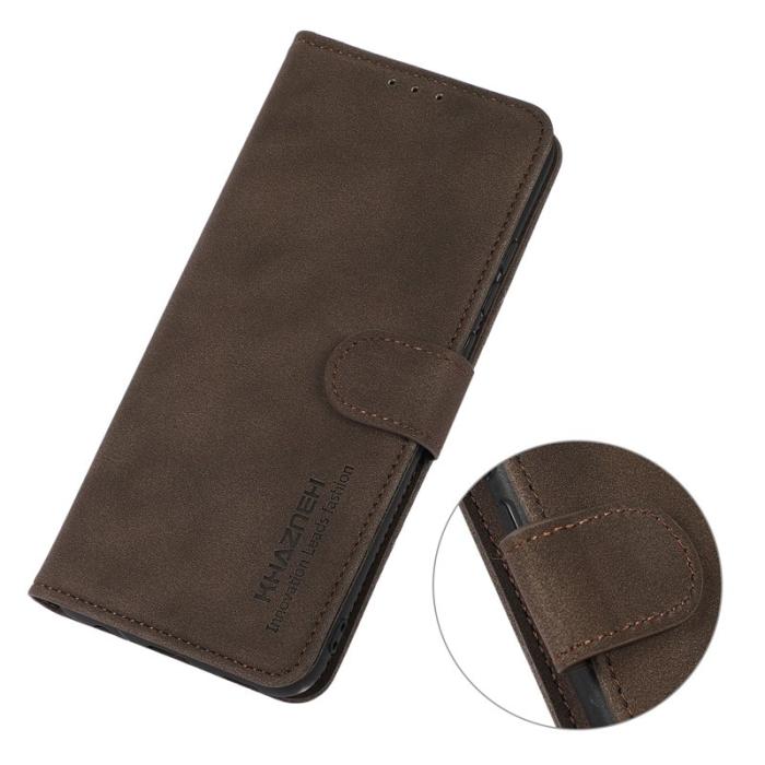 KHAZNEH - KHAZNEH för Samsung Galaxy S25/S24 Plånboksfodral Anti-Scratch Konstläder - Brun
