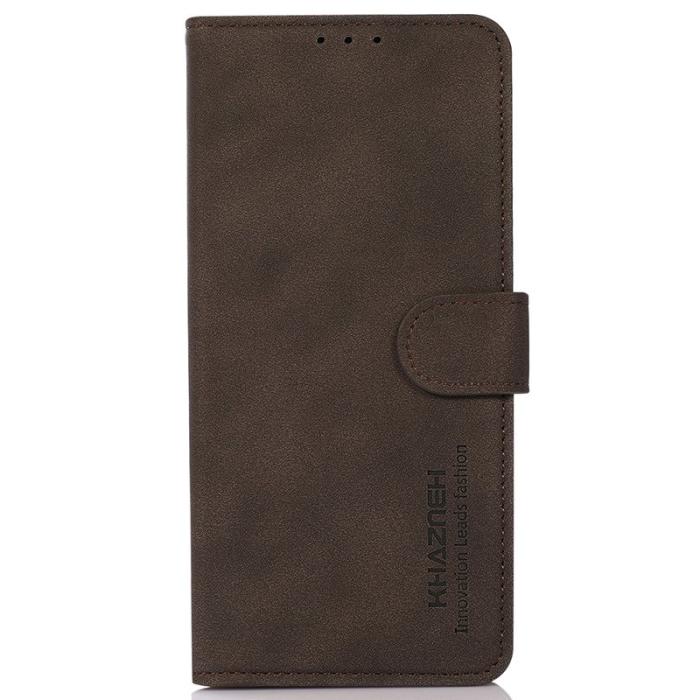 KHAZNEH - KHAZNEH för Samsung Galaxy S25/S24 Plånboksfodral Anti-Scratch Konstläder - Brun